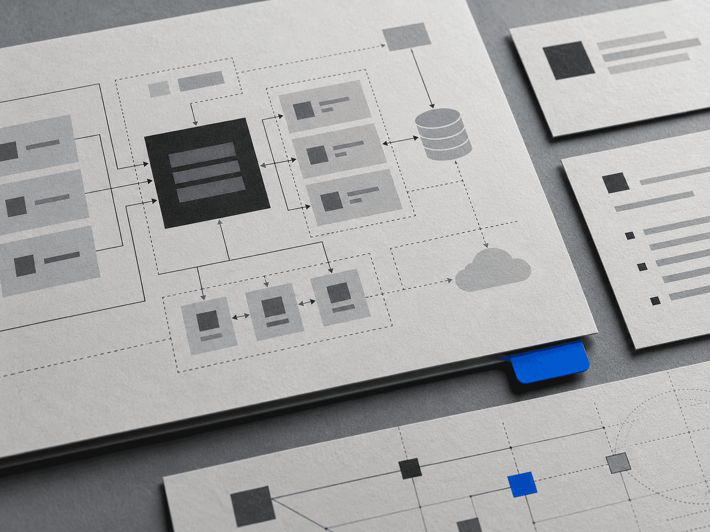Editorial architecture notes used as a neutral visual for a private-beta software project